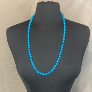 8mm Turquoise Bead Necklace 28” Long, EUC, Knotted between Beads, Well Matched